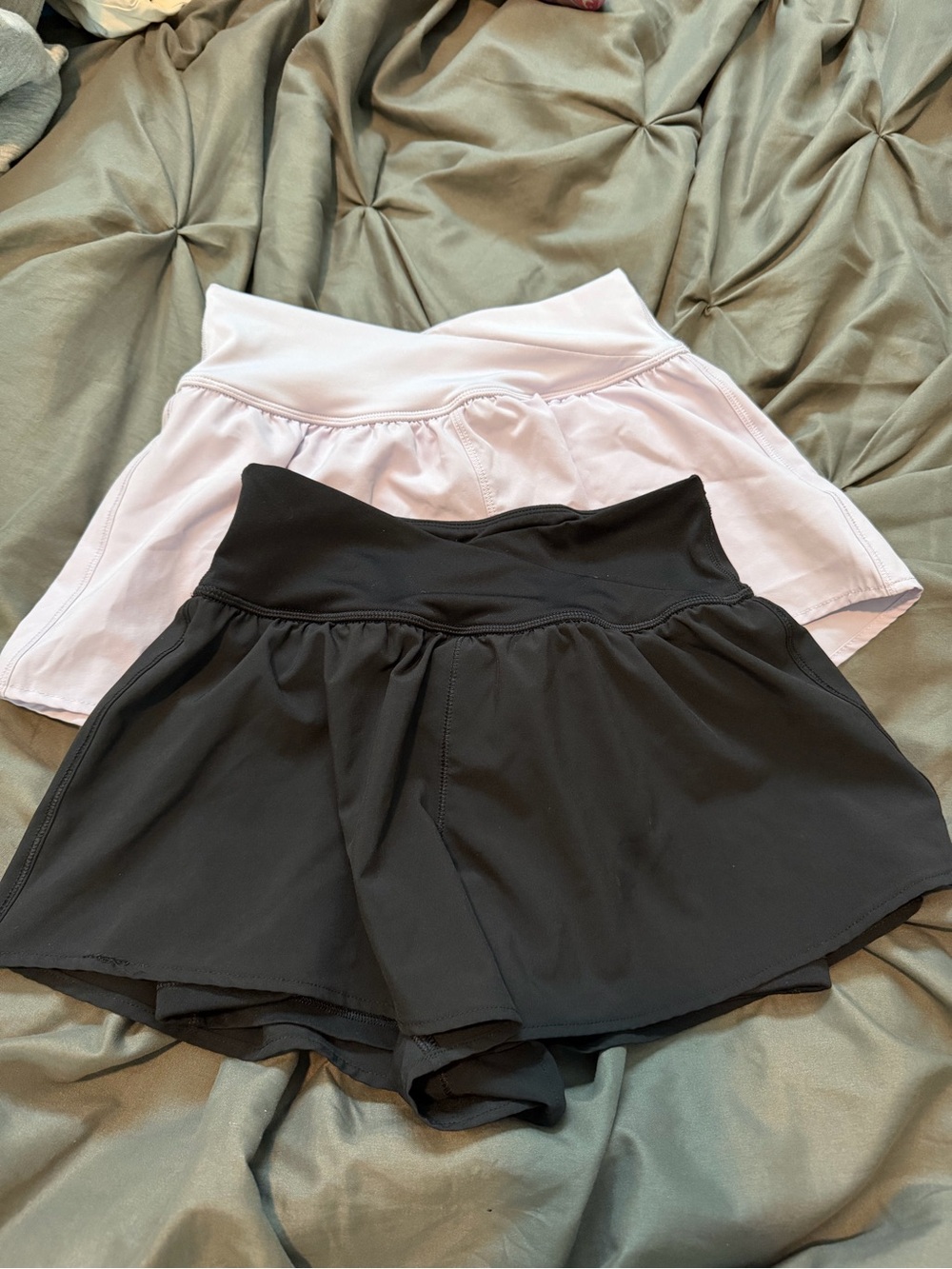 Yogalicious 2 pairs Girls Athletic Skort Shorts in Black & Light Pink
